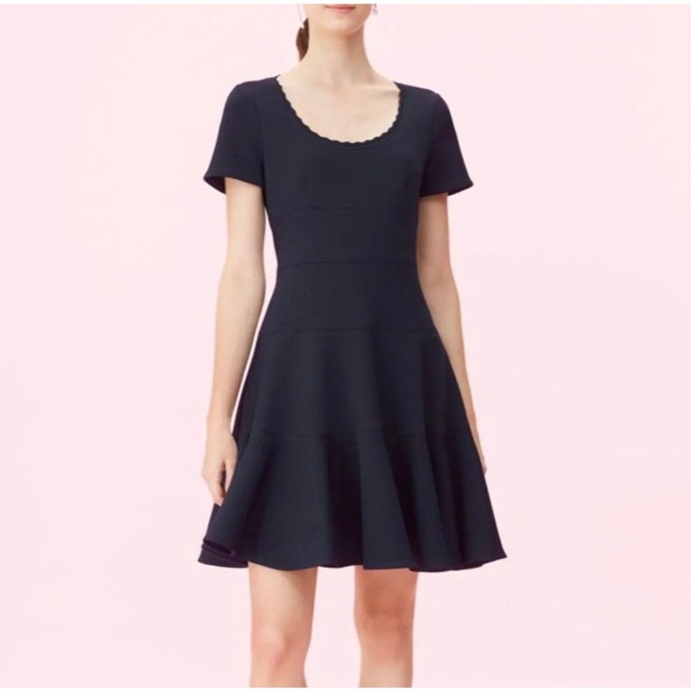 Rebecca Taylor Navy Scoop Neck Dress 6 - Picture 3 of 8
